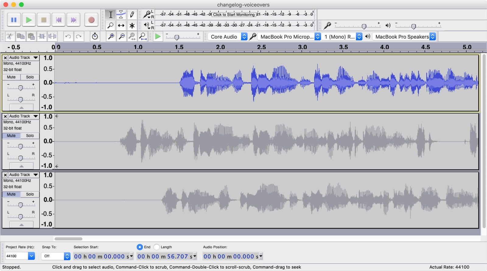 Screenshot of Audacity