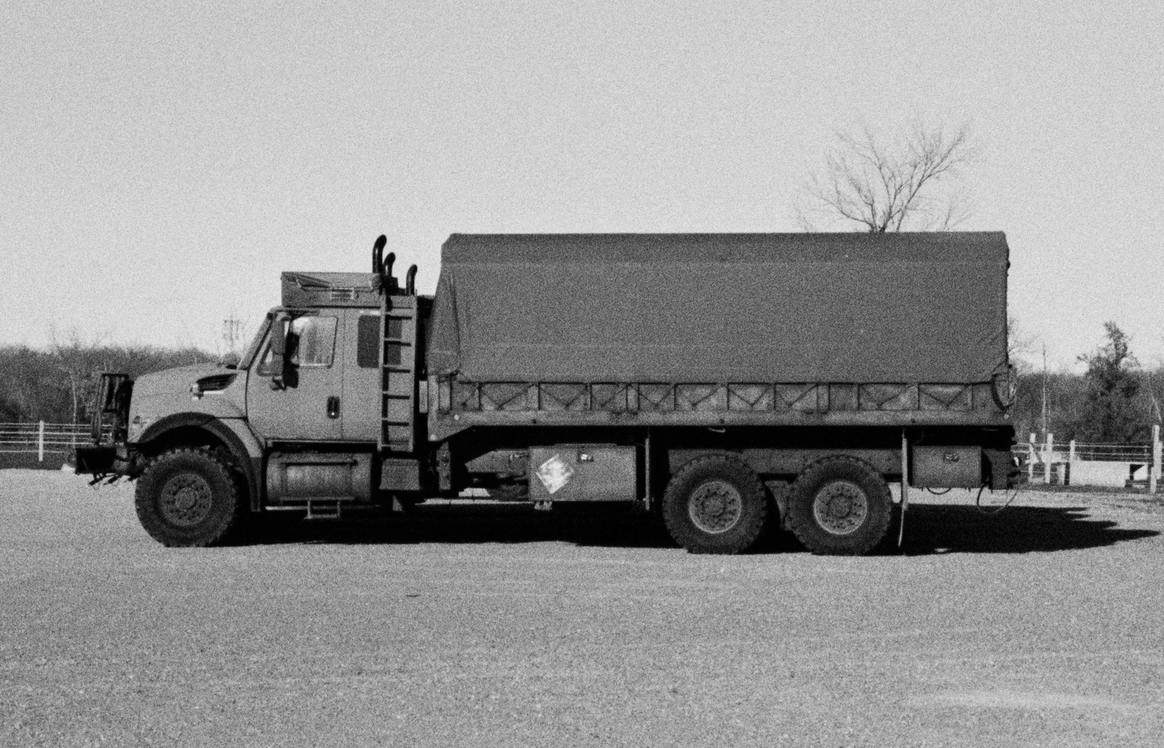 black and white truck