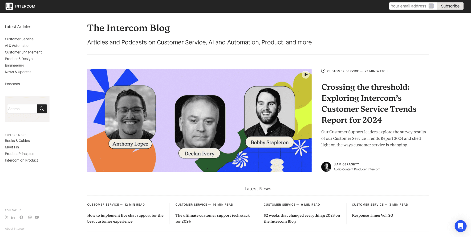 Intercom's blog