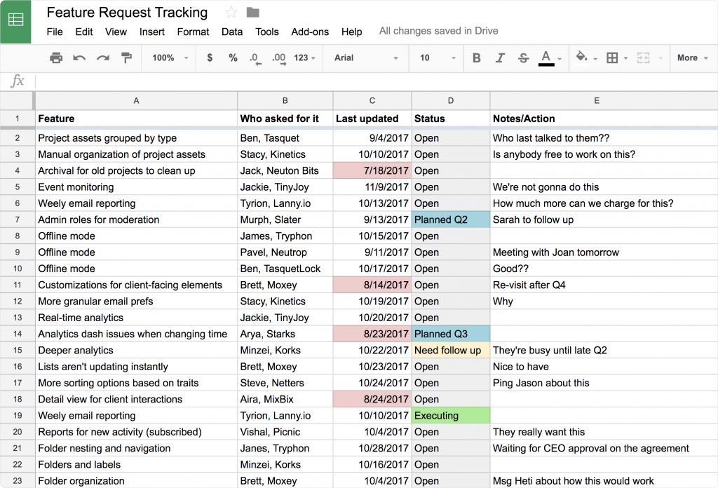 Spreadsheets can't replace a feedback tool forever